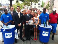 Councilmember Jimmy Van Bramer was joined by the Doe Fund, the Long Island City Partnership, business owners and local residents to introduce a new community initiative to keep the streets of Hunters Point/Long Island City clean.